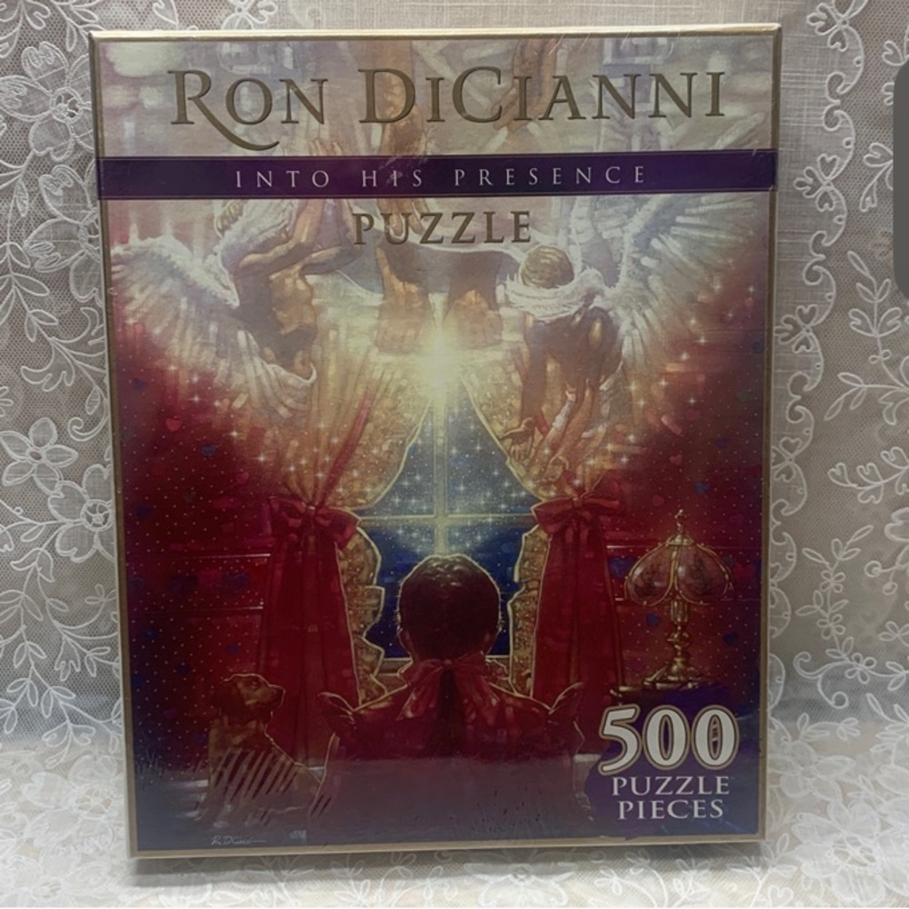 1999 Into His Presence Jigsaw Puzzle Ron DiCianni Angel Prayer 500 Pieces, New